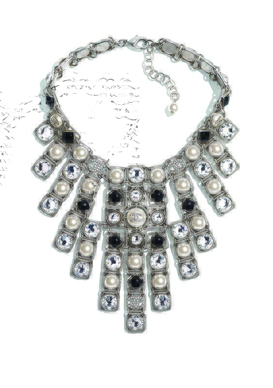 249 Chanel Necklace in metal strass glass beads and resin