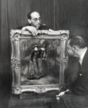Paul Rosenberg montrant un tableau de Renoir à l'écrivain Somerset Maugham