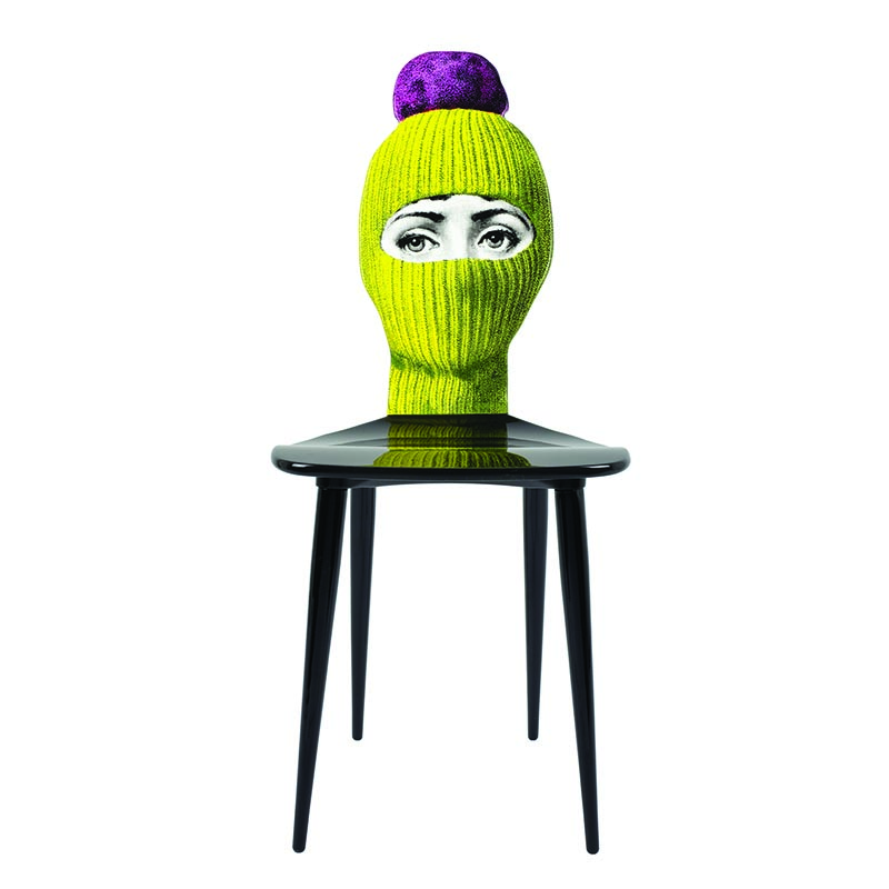 86 DONUM 2019 FORNASETTI Chair Lux Gstaad yellow ponpon bright pink M28Y523 01 EUR2900
